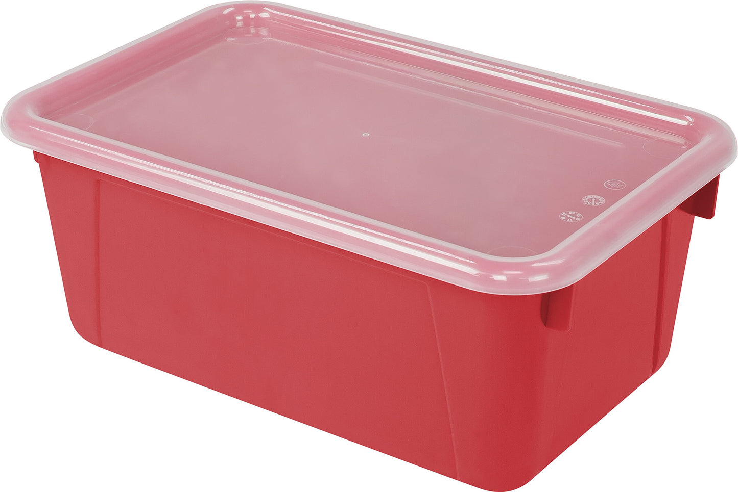 Storex Small Cubby Bins – Plastic Storage Containers for Classroom with Non-Snap Lid, 12.2 x 7.8 x