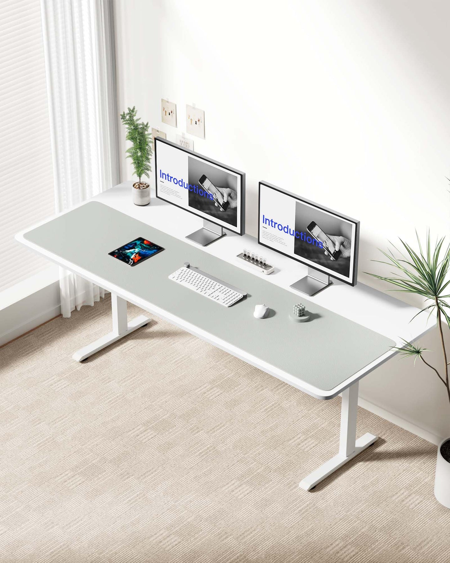 YSAGi Leather Desk Protector, Office Mat, Large Mouse Mat, Non-Slip PU Leather Blotter, Laptop Desk