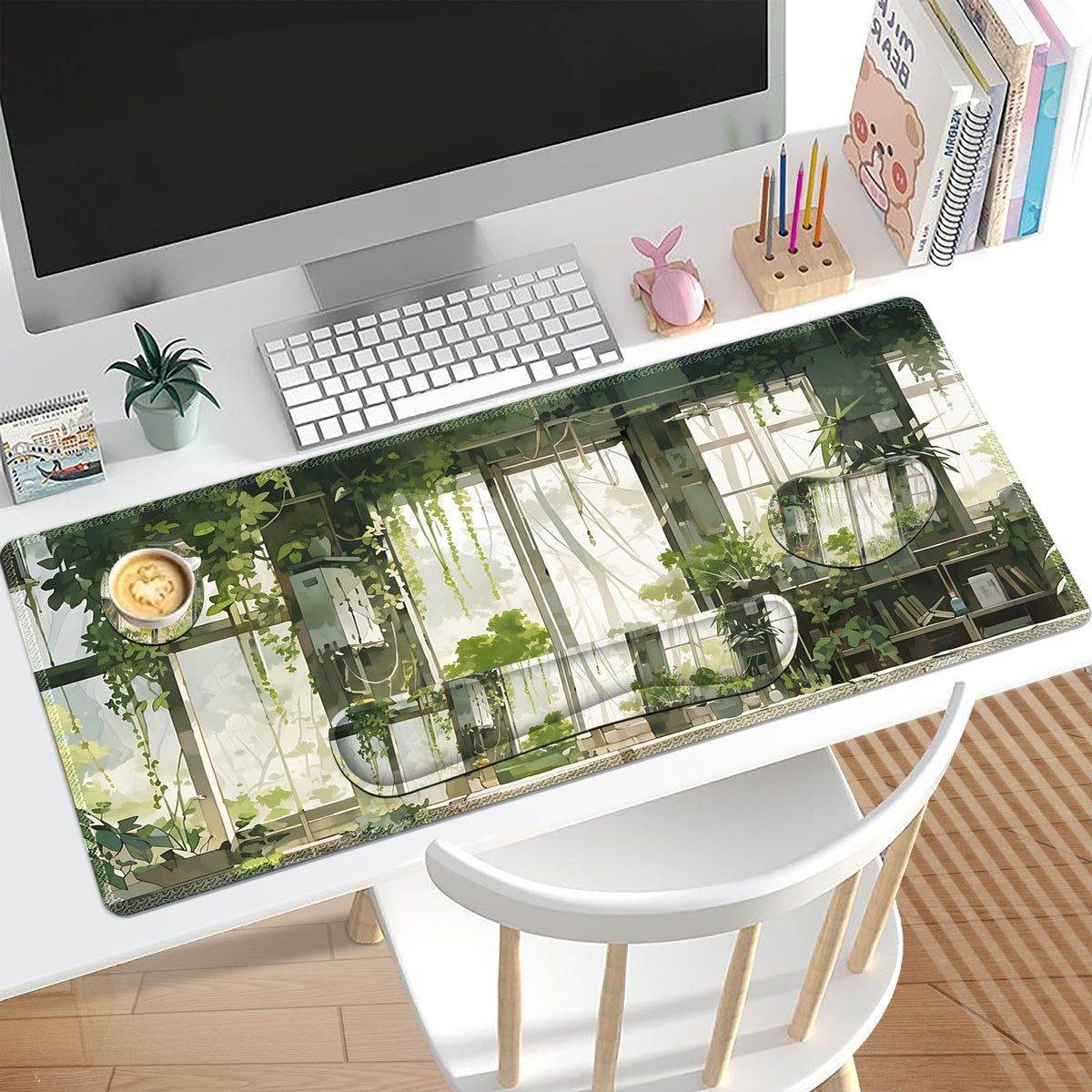 Lauspuck Large Mouse Pad and Keyboard Wrist Rest, Extended Mouse Pad with Wrist Support Ergonomic