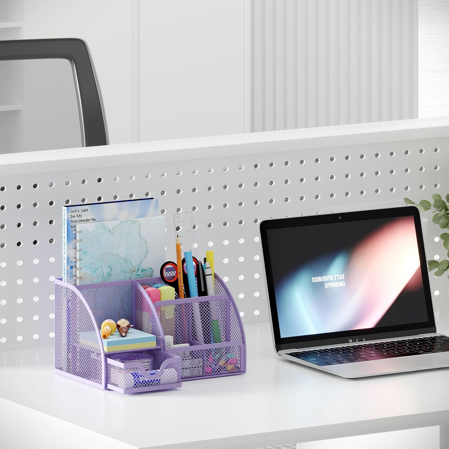 EasyPAG Mesh Desk Organizer with Drawer Multi-functional Pen Holder Stationery Organizer for Office
