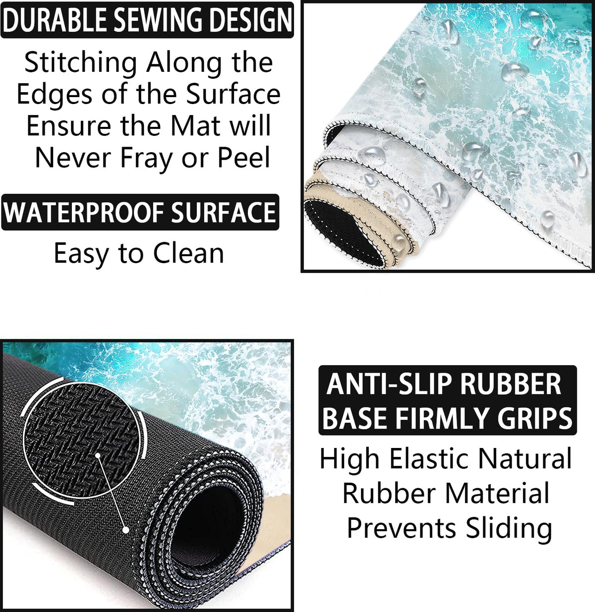 Large Desk Mat, Mouse Pad with Wrist Support, Keyboard Wrist Rest Set