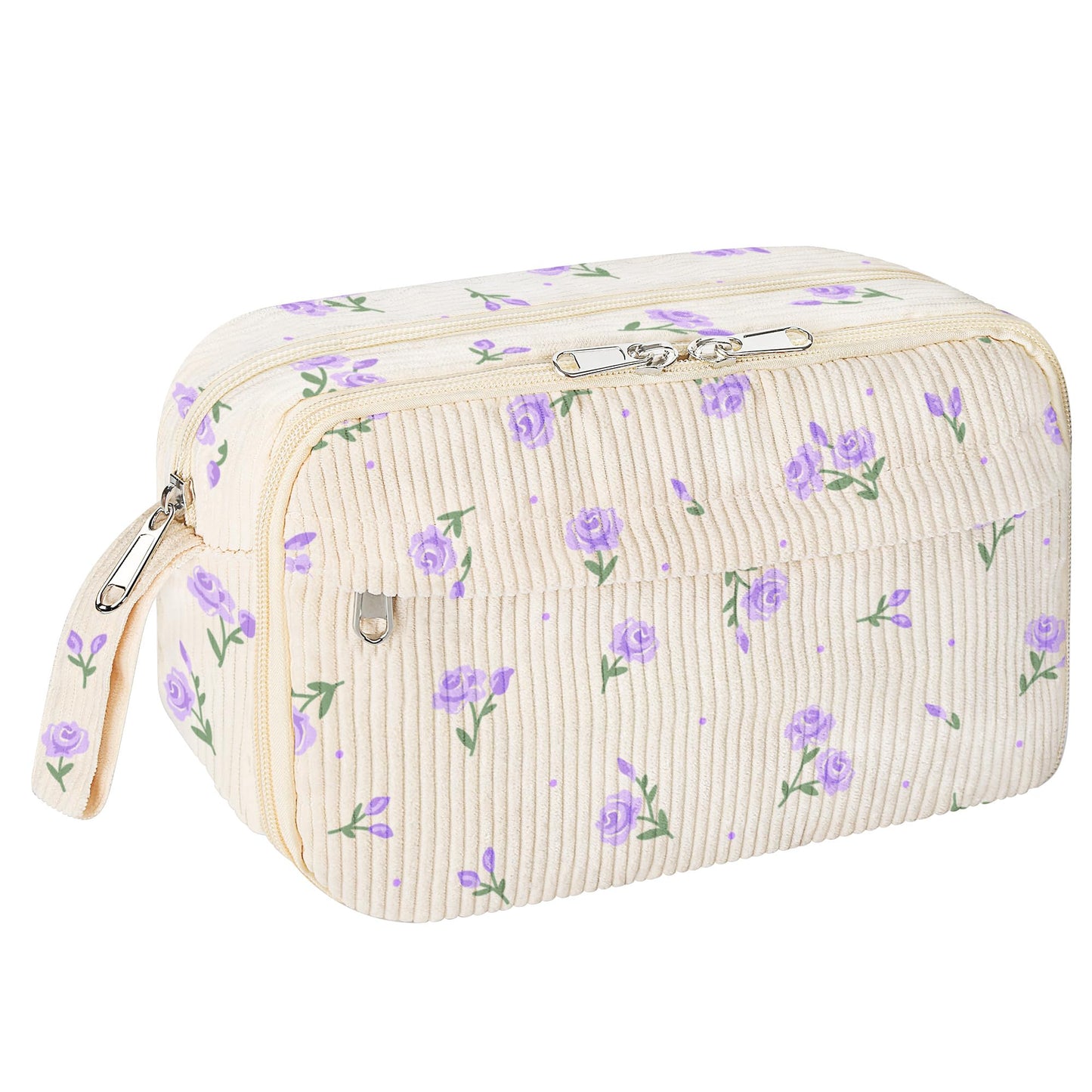 WOBAGMEN Cute Pencil Case,Large Corduroy Zippered Pencil Case Pouch, aesthetic Pencil Bag with