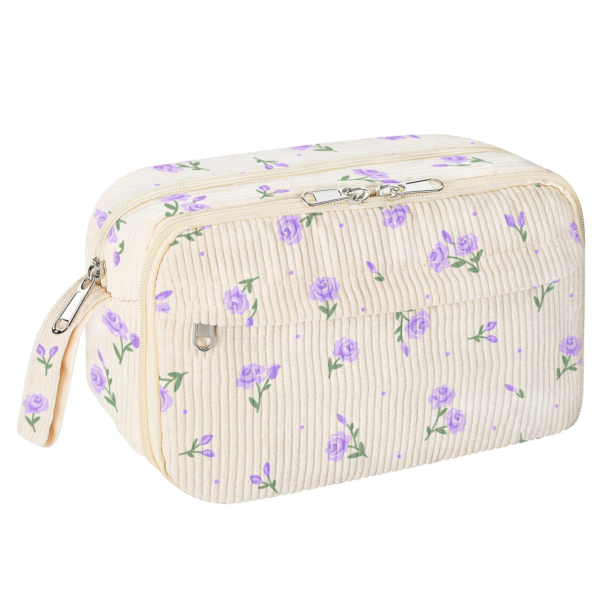 WOBAGMEN Cute Pencil Case,Large Corduroy Zippered Pencil Case Pouch, aesthetic Pencil Bag with