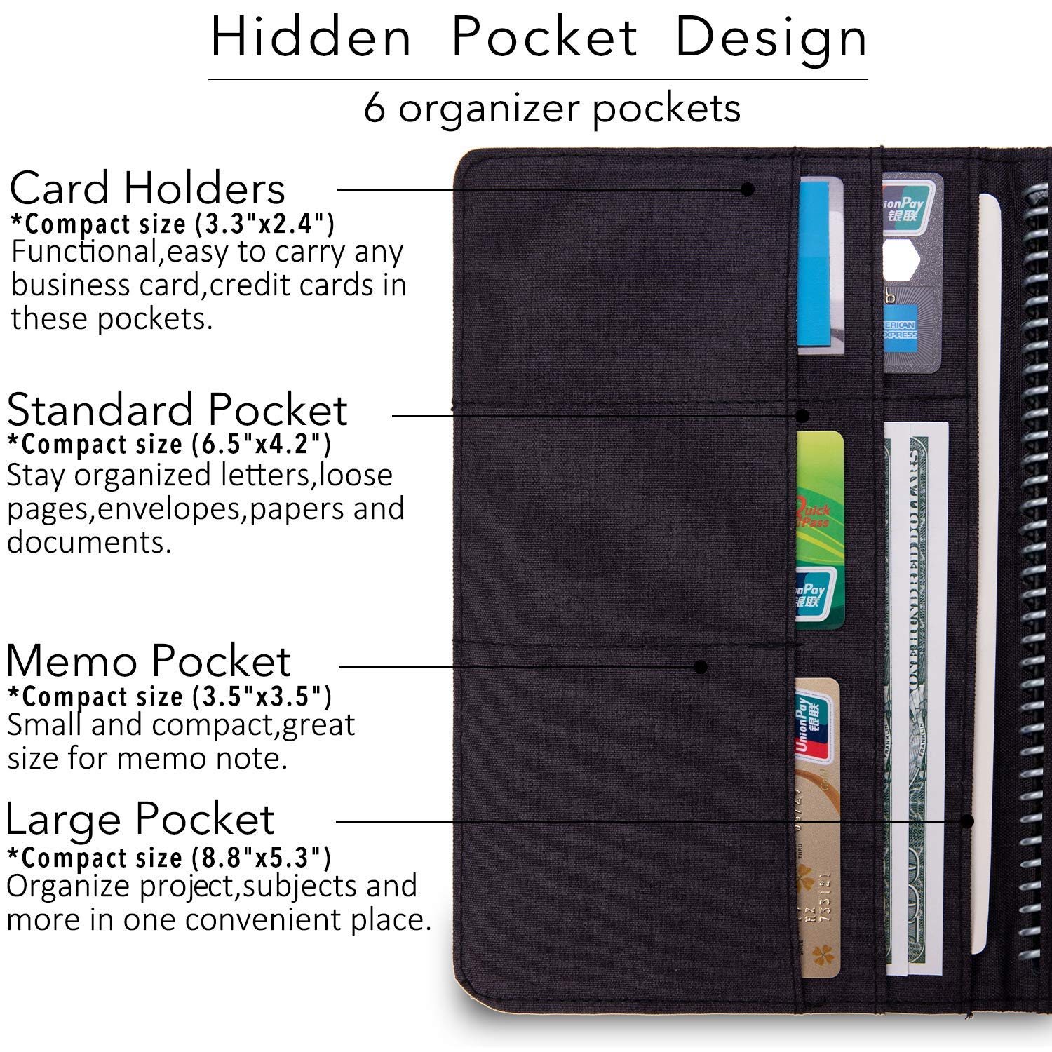 Folio Cover Compatible with Rocketbook Everlast Fusion, Cloth Fabric, Multi Organizer Men & Women
