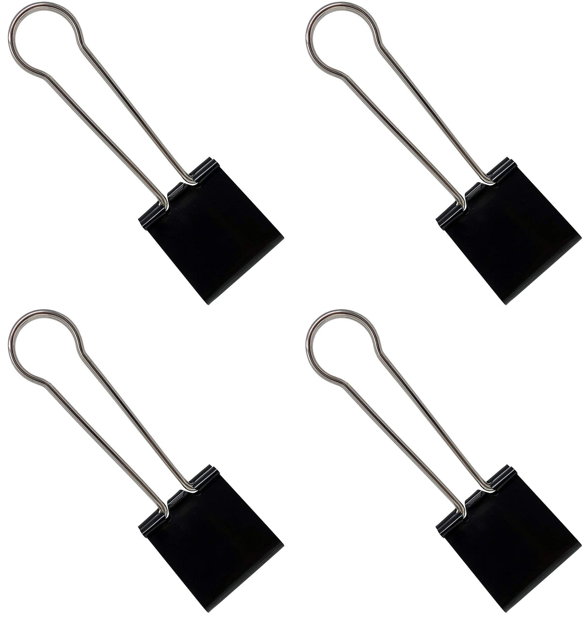 Clipco Binder Clips Jumbo Super Extra Large 2-1/3in Black (4-Pack)
