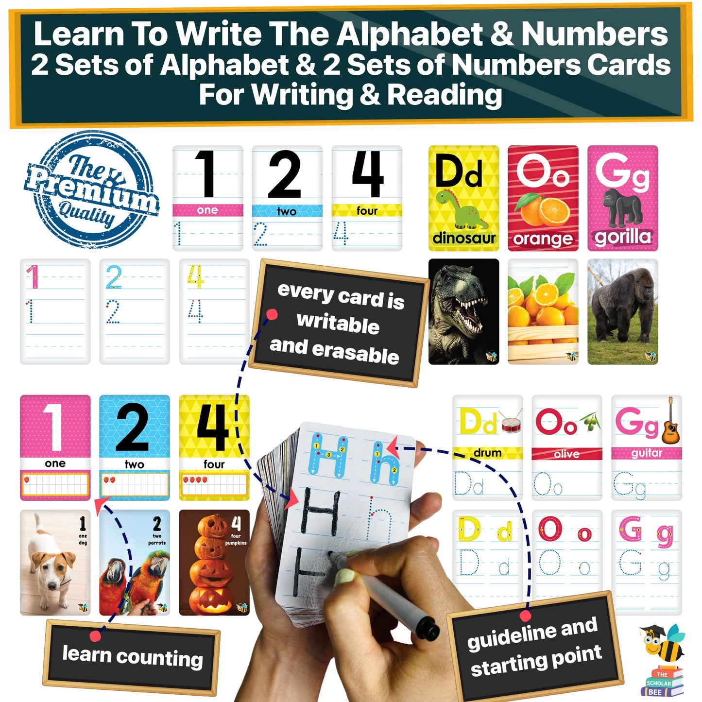 Flash Cards for Toddlers 2-4 Years – Jumbo Learning Box Set with Real Pictures - Alphabet Number