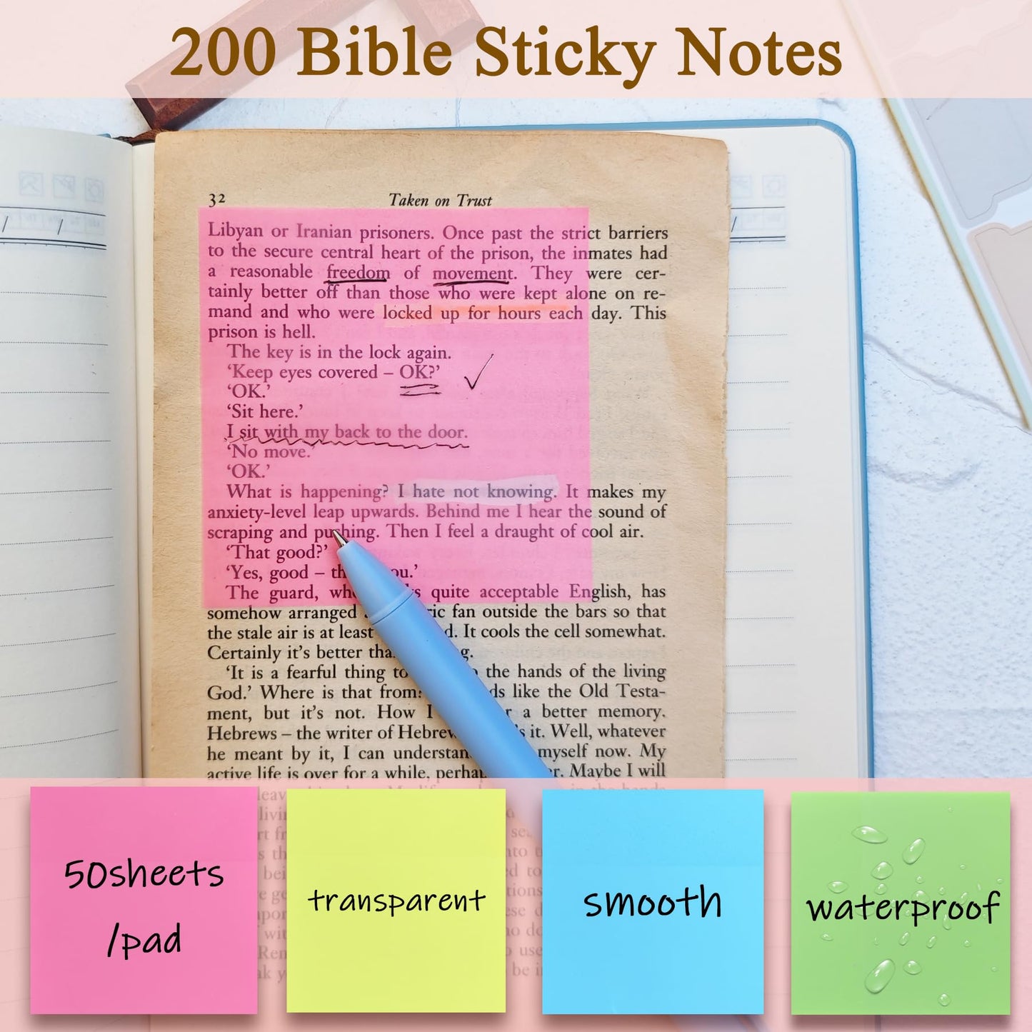 YOJO Bible Study Supplies,Bible Journaling Kit with Journal,6 No Bleed Highlighters,5 Gel Pens,75