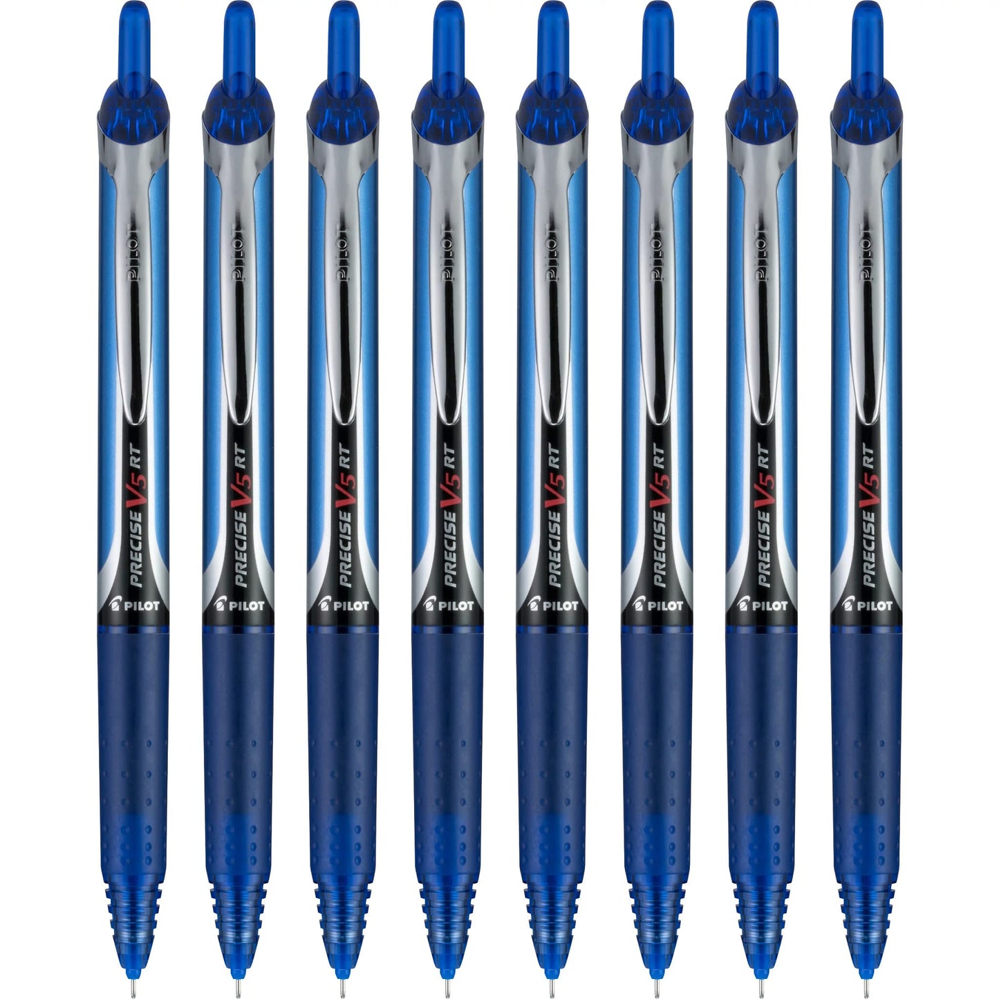 PILOT Precise V5 RT Rollerball Pens, Blue, Pack of 8