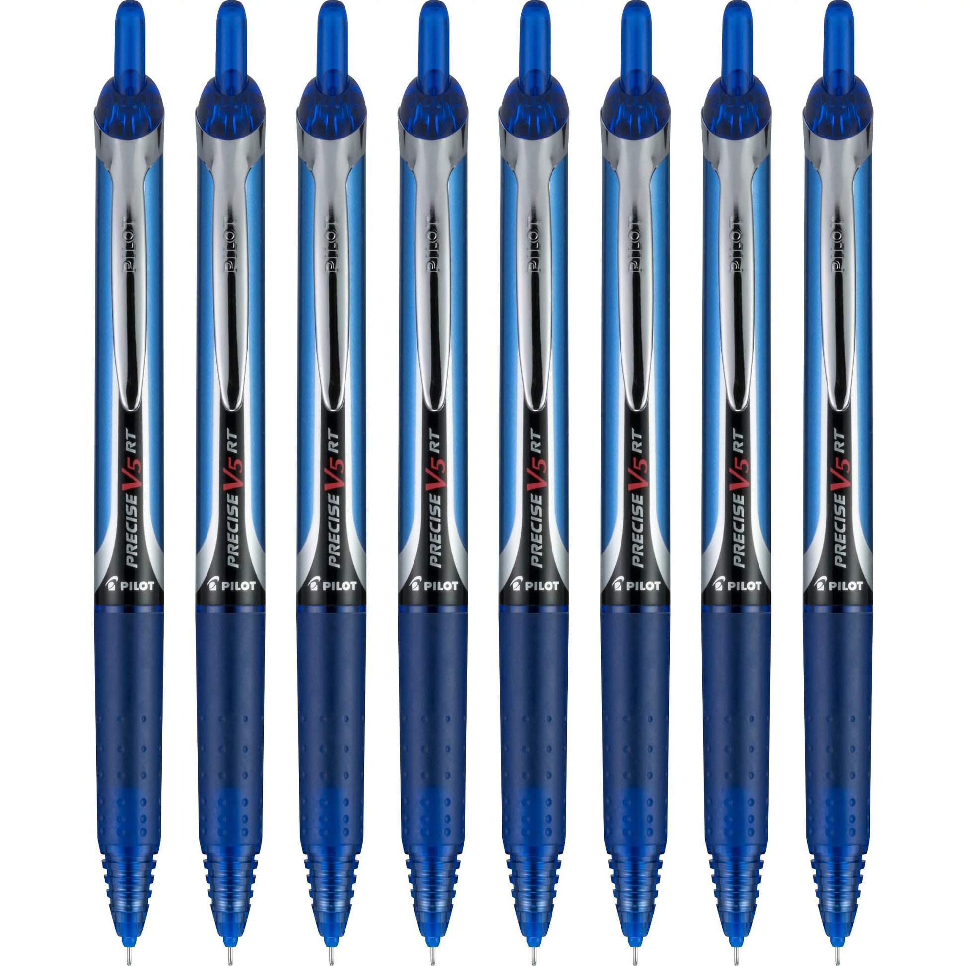 PILOT Precise V5 RT Rollerball Pens, Blue, Pack of 8