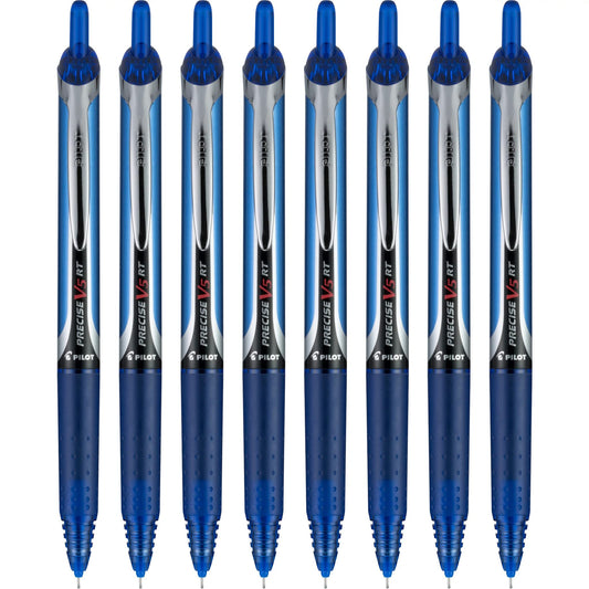 PILOT Precise V5 RT Rollerball Pens, Blue, Pack of 8