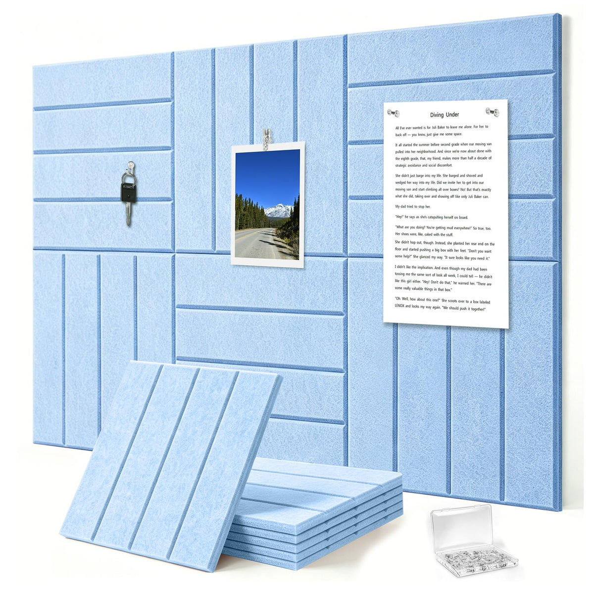G Gamit 0.47" Thick Felt Wall Tiles 36"x24" Cork Board Alternative 6 Pack 11.81"x11.81"Felt