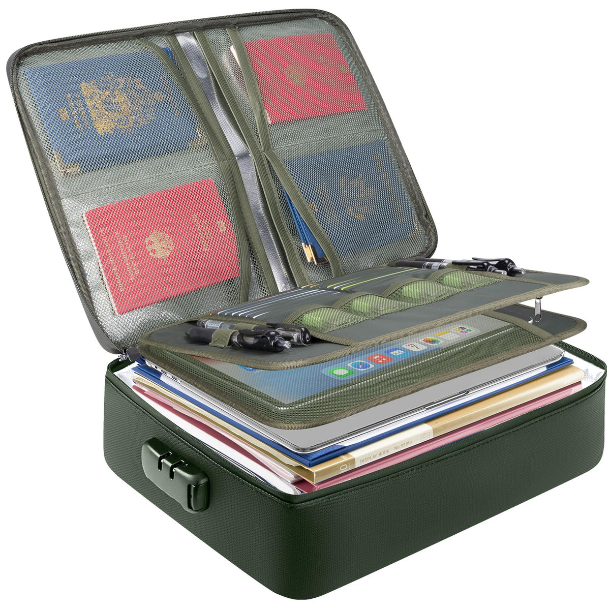 BALEINE Fireproof Document Box with Lock, Waterproof Fire Safe File Bag