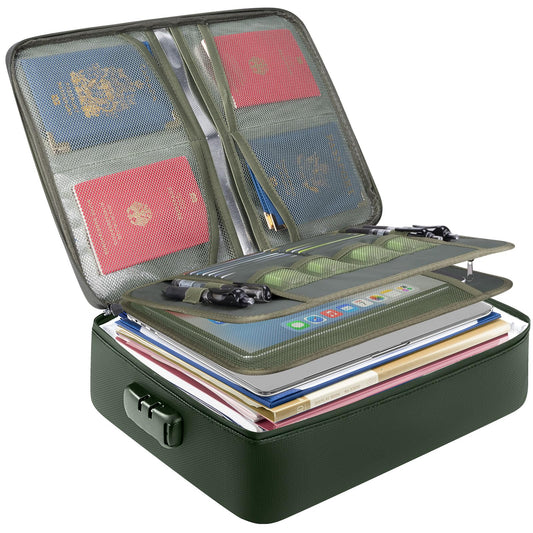 BALEINE Fireproof Document Box with Lock, Waterproof Fire Safe File Bag