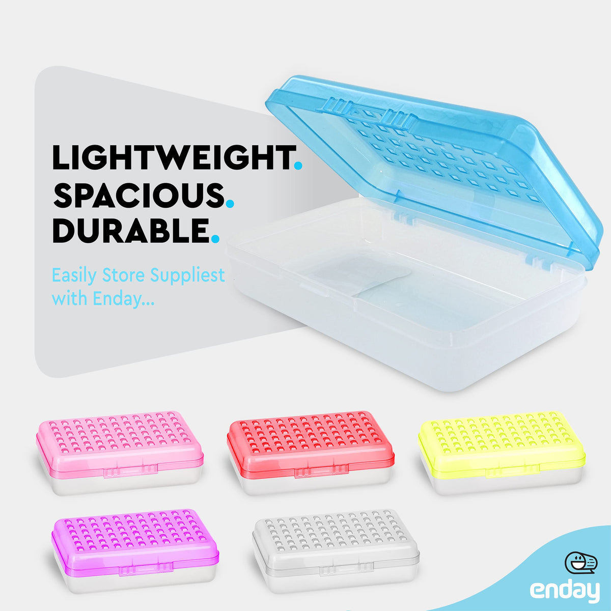 Enday Plastic Pencil Box Large Capacity Pencil Boxes – Pencil box Plastic Pencil Case Office