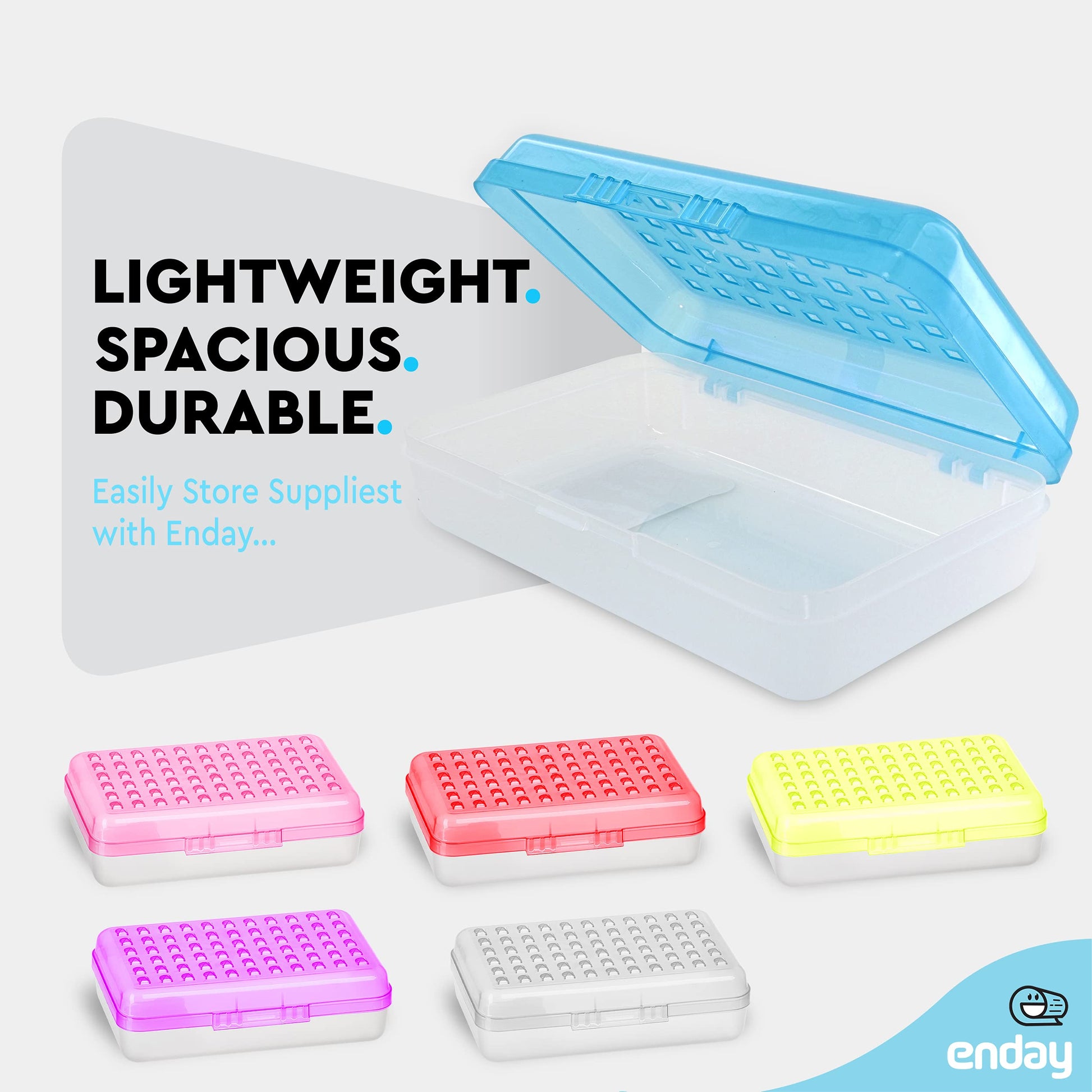 Enday Plastic Pencil Box Large Capacity Pencil Boxes – Pencil box Plastic Pencil Case Office