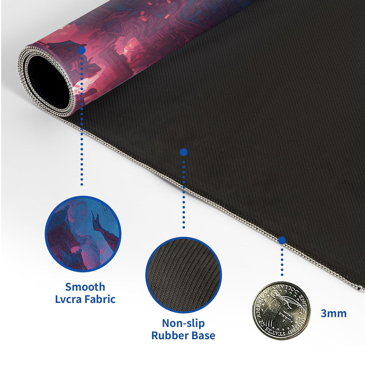 Huge Dragon Mouse Pad Desk Mat XL Extended Large Gaming Desk Pad Mousepad, Tower Effect Computer