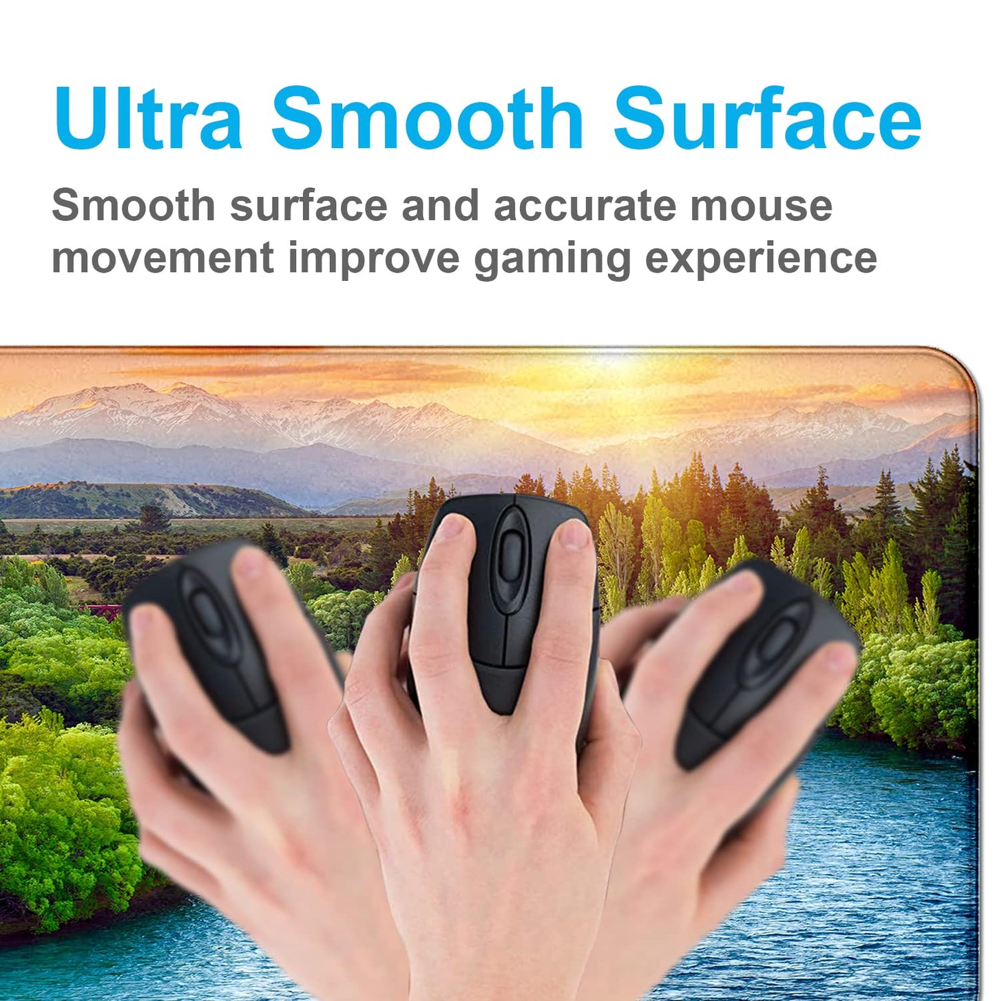 Extended Sunset Forest Gaming Mouse Pad, Keyboard Computer Office Mouse Pad