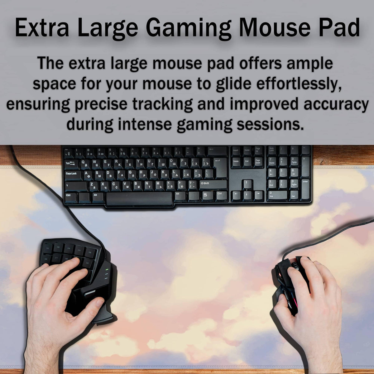 Samgula Gaming Mouse Pad Pink Keyboard Mat, Large Mouse Pads Desk Mat for Women Office Desk Pads