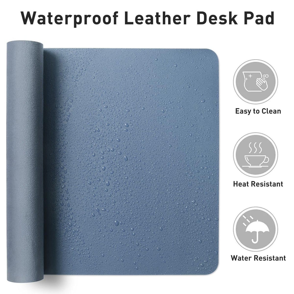 Aothia Leather Desk Pad Protector, Office Desk Mat, Large Mouse Pad, Non-Slip PU Leather Desk