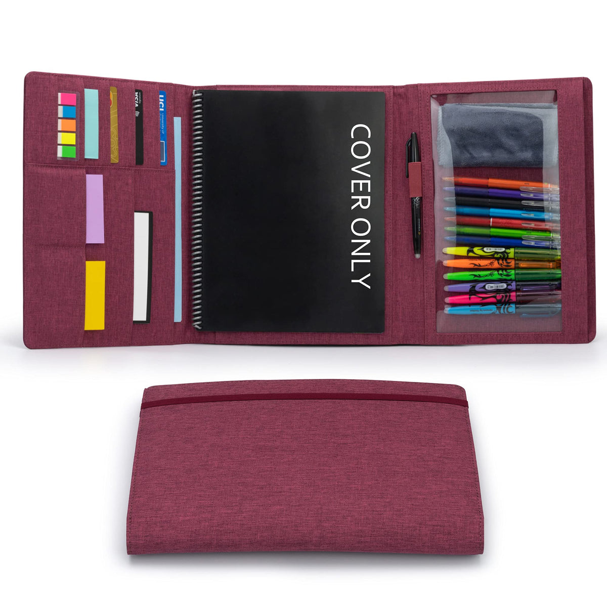Kaitiaki Folio Cover Compatible with Rocketbook Fusion, Panda, Everlast, Waterproof Fabric, Multi