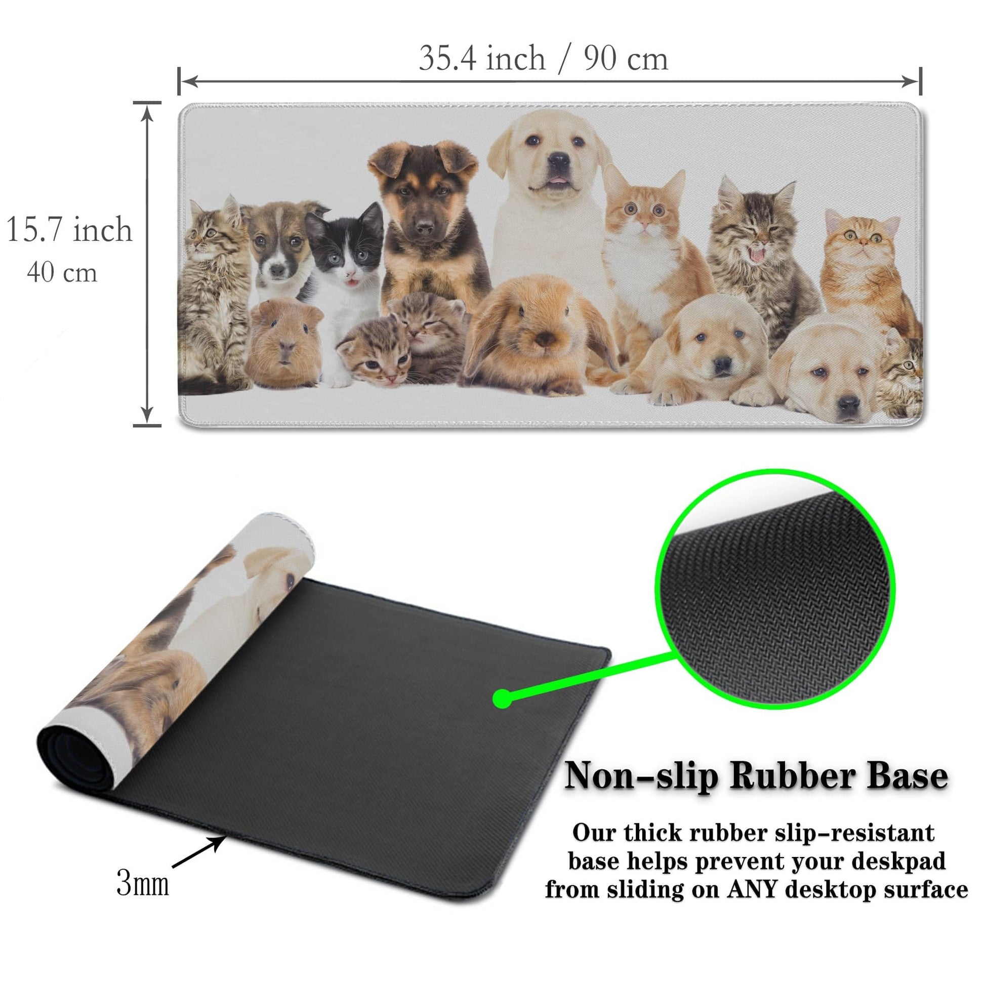 Samgula Computer Desk Pad Dog Desktop?Mat, Gaming Mousepads Keyboard Pad, Cool Mouse Pads