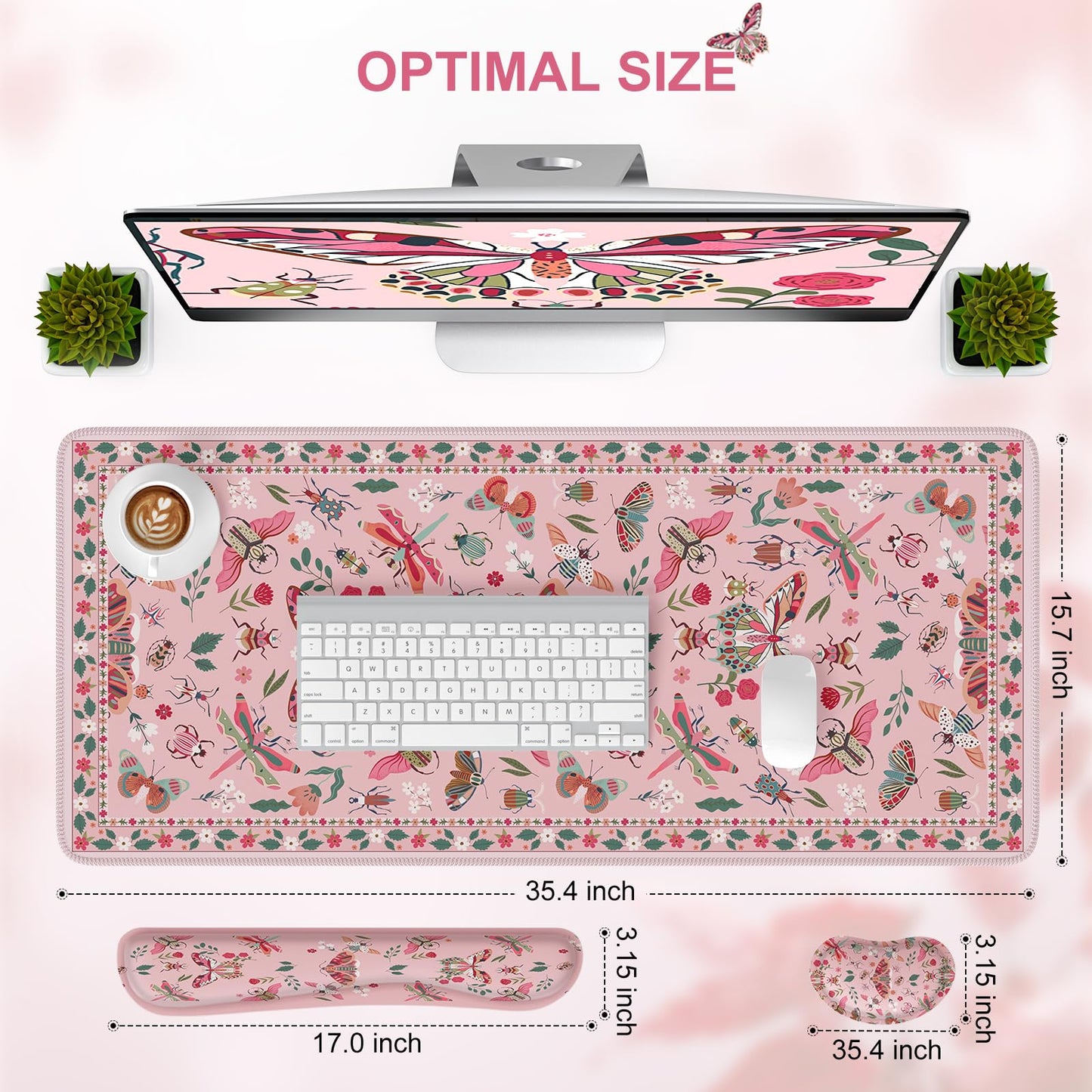 iCasso Large Mouse pad for Desk, Computer Desk Mat, 3Pcs XXL Keyboard and Mouse Pad + Keyboard