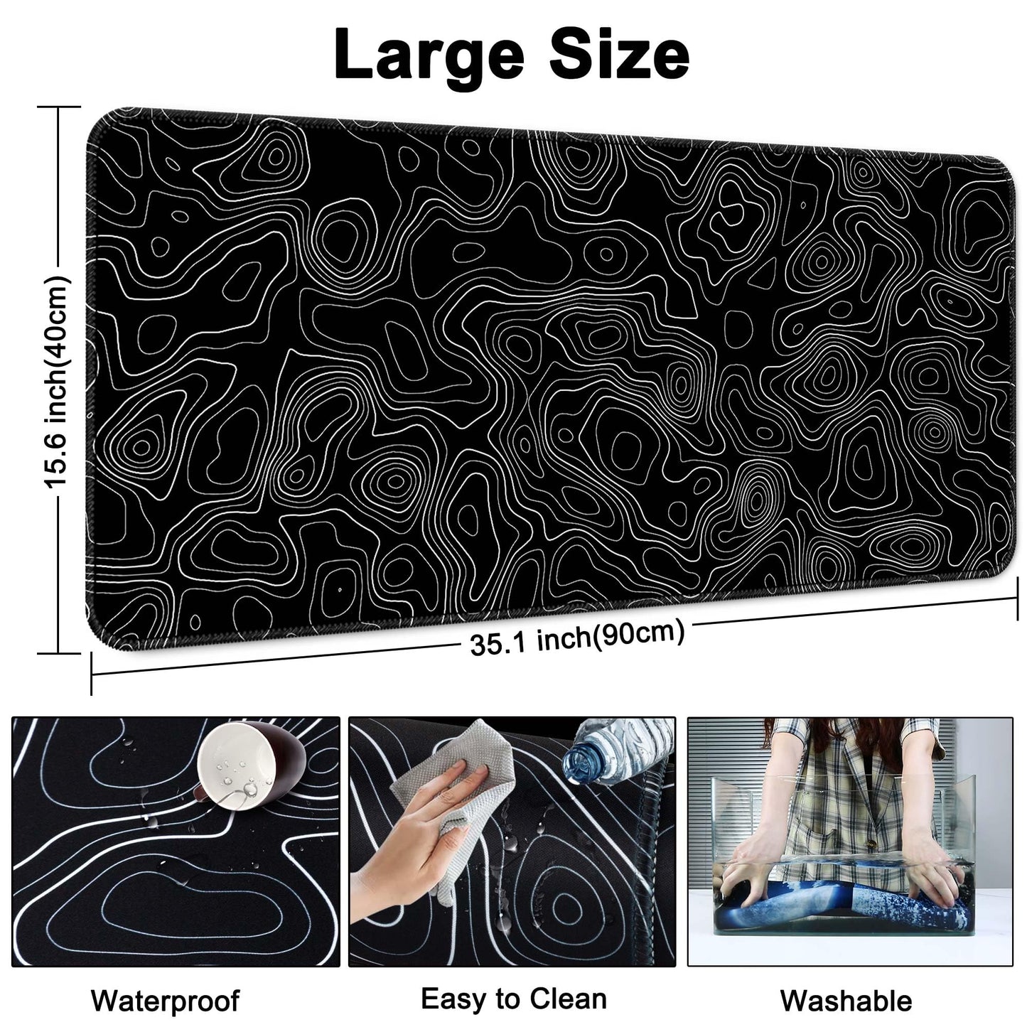 Wiabsi Desk Mat Pad,Large XXL Extended Mouse Pad Mat for Desktop Keyboard