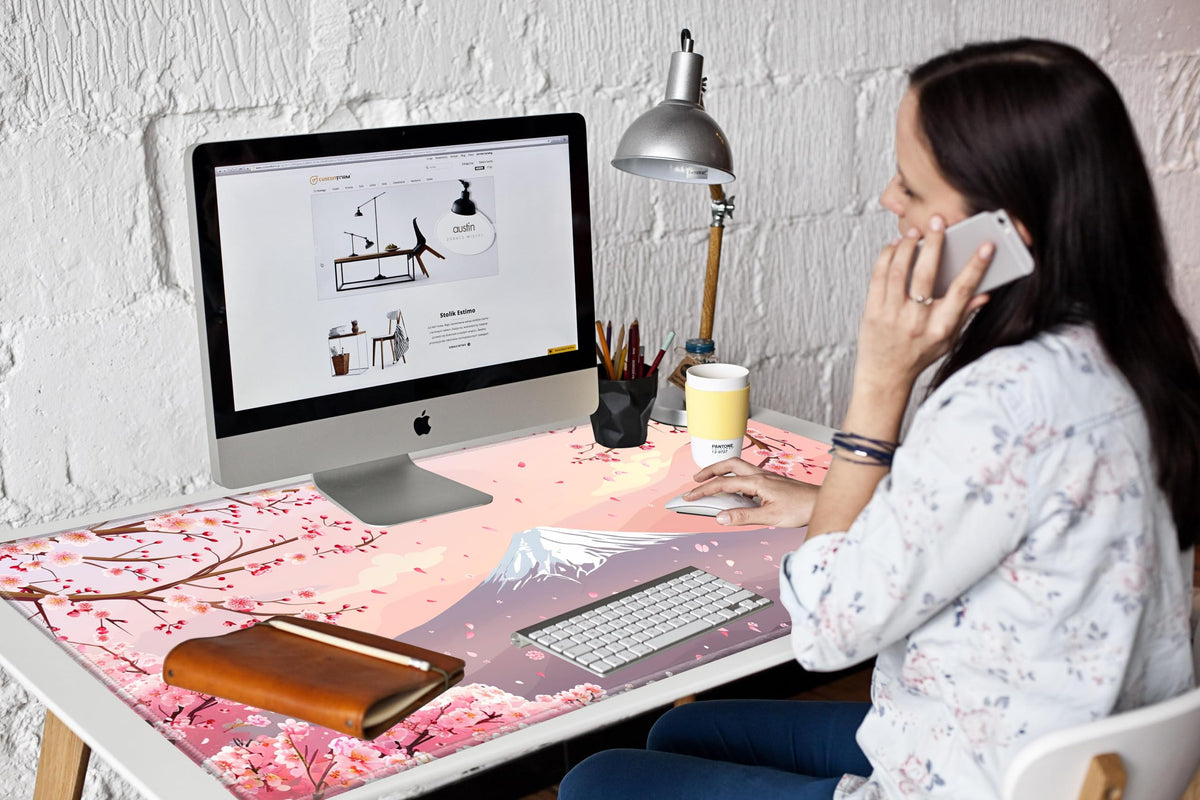 Gaming Mouse Pad 24x48 Desk Mat Large Mousepad Cherry Blossom Desk Pad Giant Full Mouse Mat XXXL