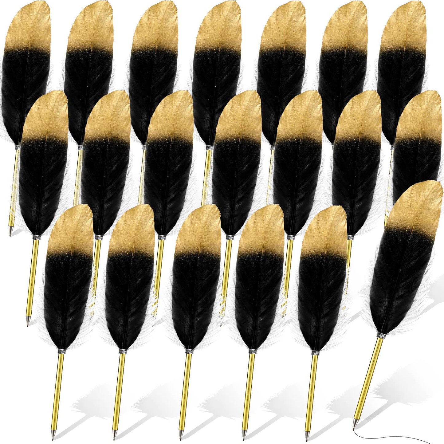 Chivao Feather Pens, Black, 20 Pcs
