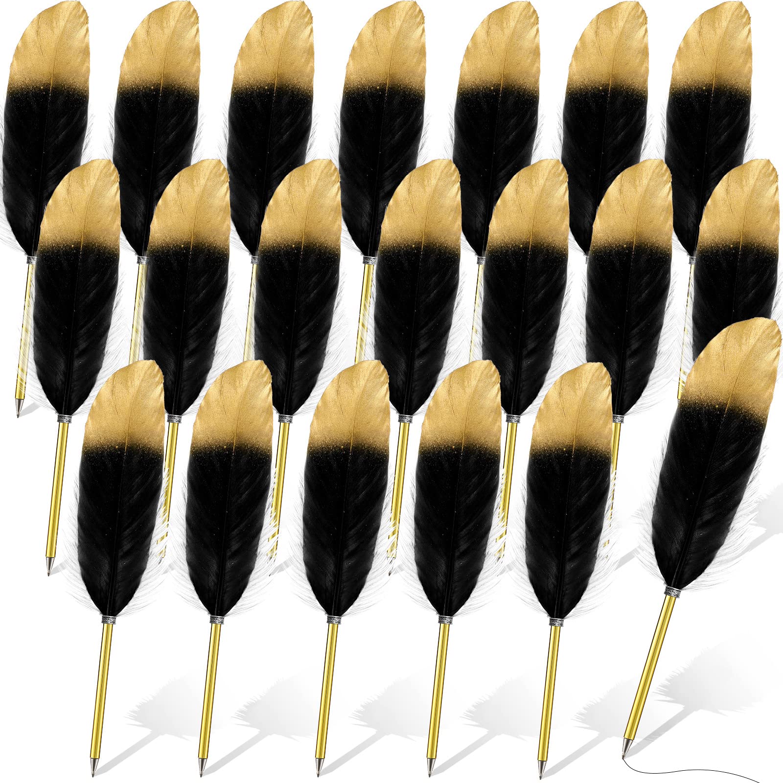 Chivao Feather Pens, Black, 20 Pcs