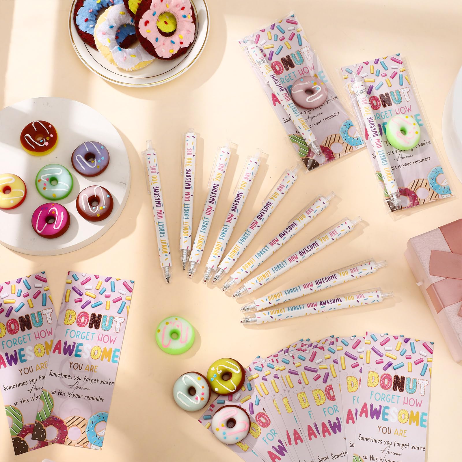 TecUnite Donuts 100 Sets Classroom Motivation Gifts Bulk