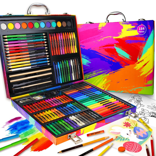 Cokiki Art Kits for Kids 6-12, 184 Piece Art Supplies Drawing Set