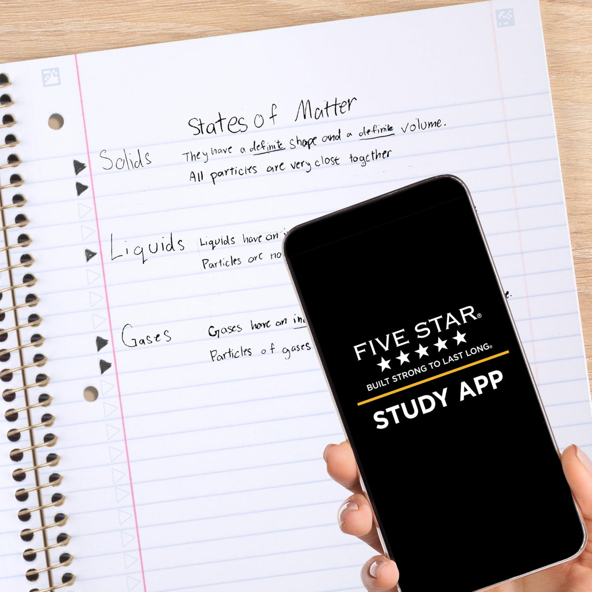 Five Star Spiral Notebook + Study App, 2 Pack, 1 Subject, Wide Ruled, 8" x 10-1/2", 80 Sheets
