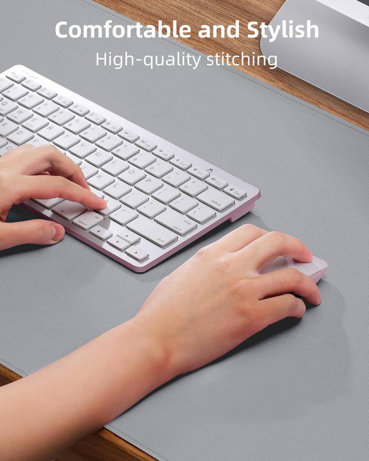 PU Leather Desk Blotter Mat, Large Mouse Pad, Non-Slip & Waterproof Desk Cover for Office and Home