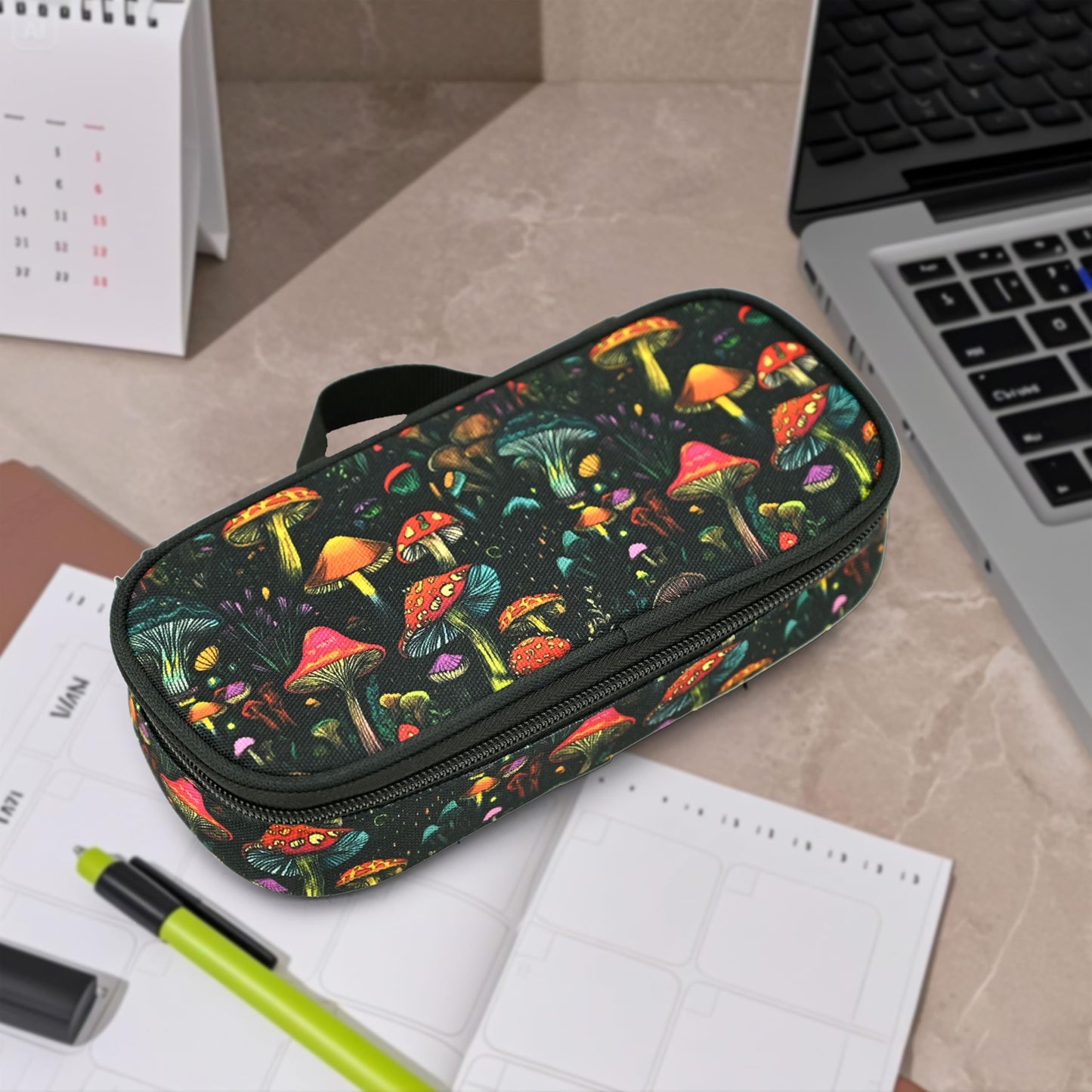 Droerfes Mushroom Pencil Case Pencil Pouch Large Capacity Pen Bag School Office Organizer
