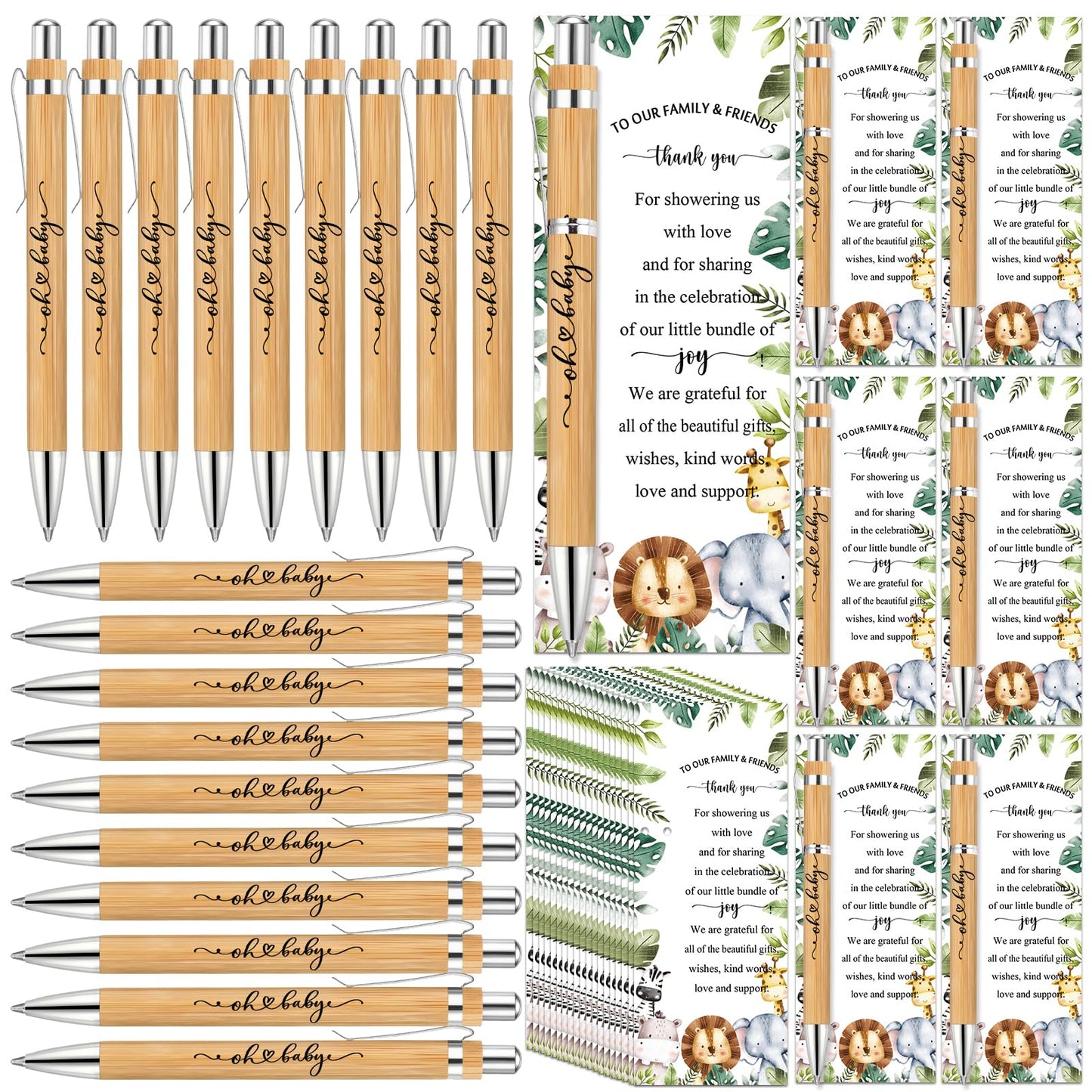 Zhanmai 100 Sets Safari Baby Shower Favors