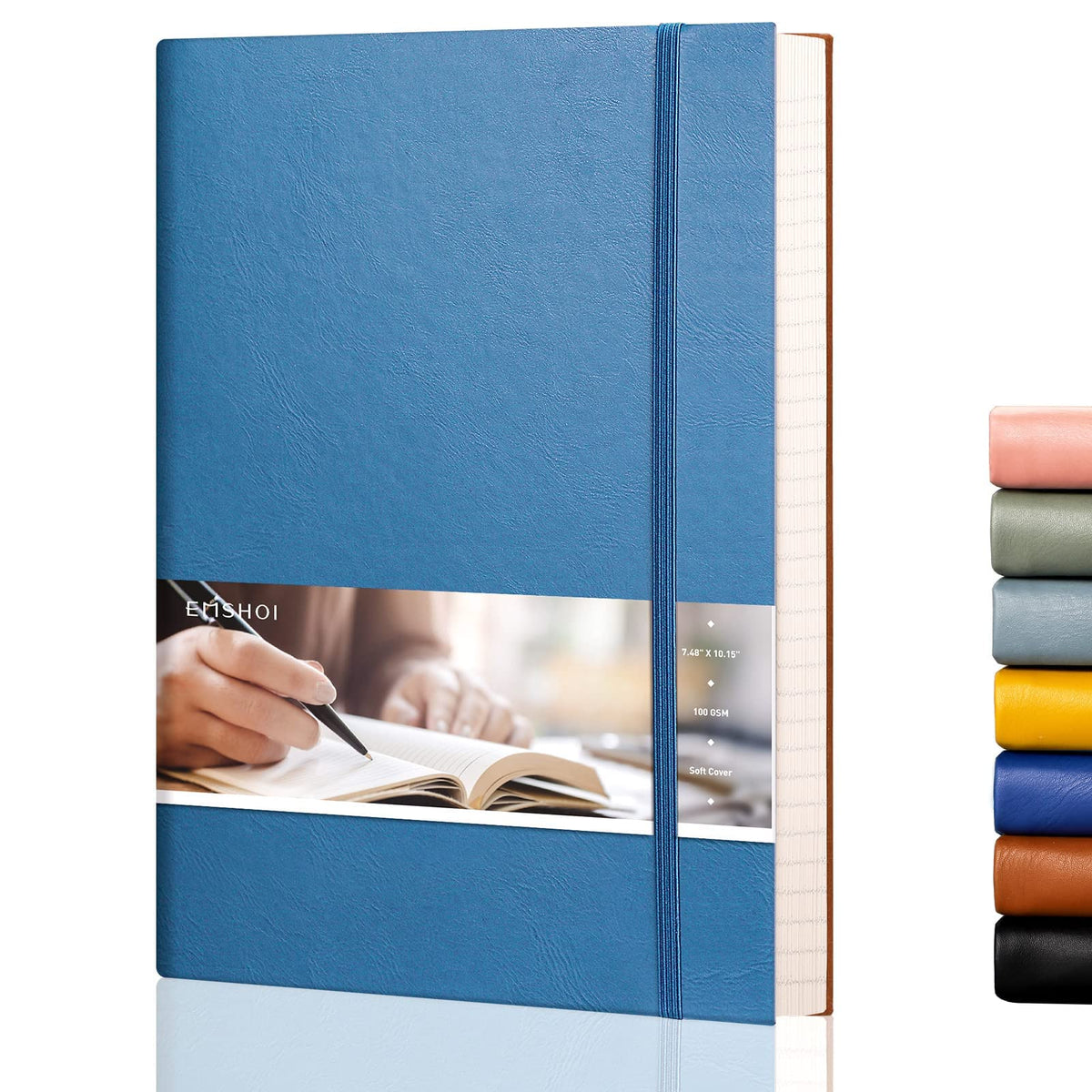 EMSHOI Lined Journal Notebook, 204 Numbered Pages, B5 Size (7.5'' x 10'')