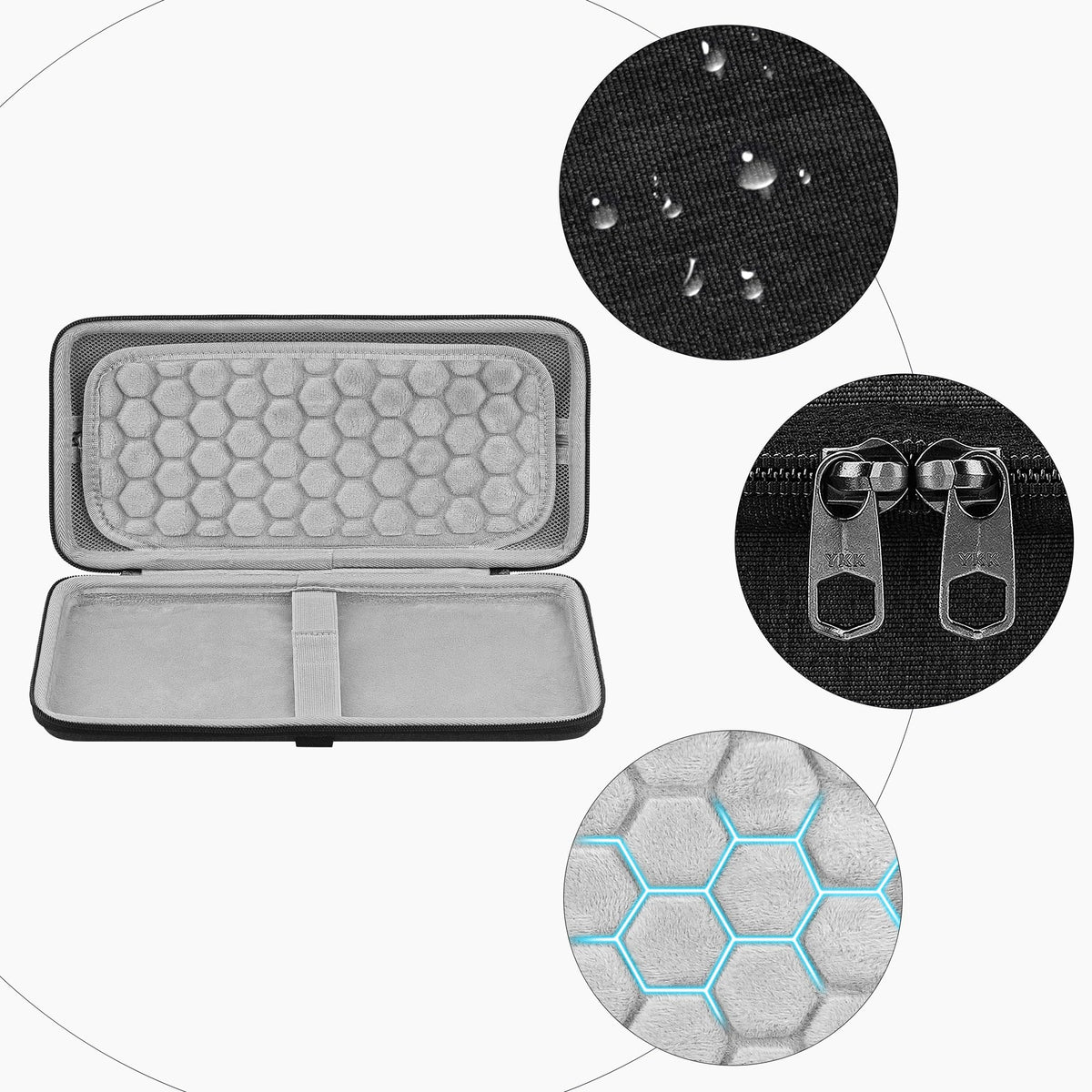 GEEKRIA Keyboard Travel Carry Case Compatible with Logitech MX Keys Mini, EVA Hard Shell Bag (Dark