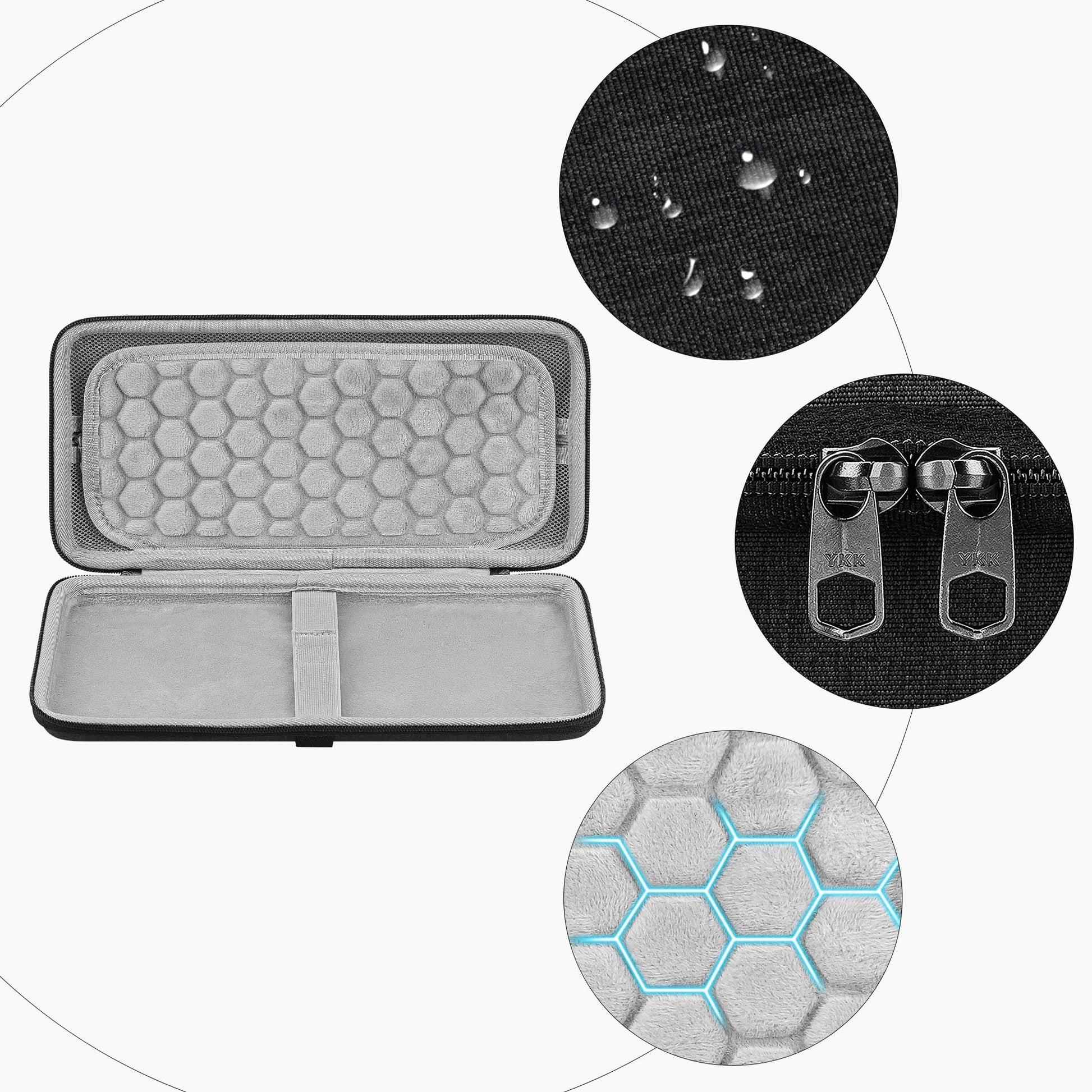 GEEKRIA Keyboard Travel Carry Case Compatible with Logitech MX Keys Mini, EVA Hard Shell Bag (Dark