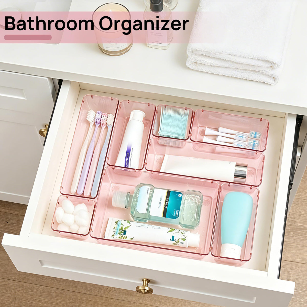 Vtopmart 25 Pack Plastic Drawer Organizers with Non-slip Rubber Pads