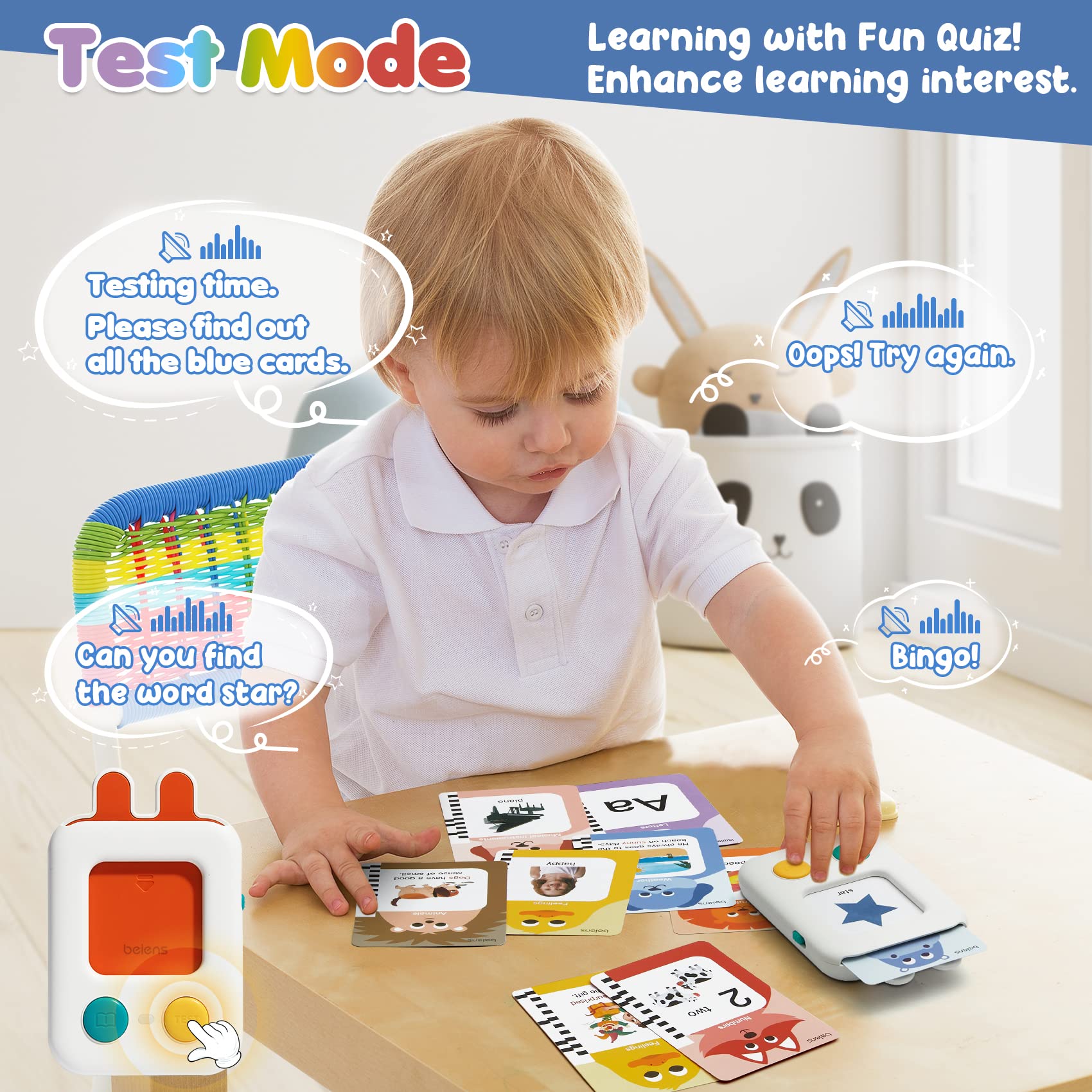 beiens Premium Talking Flash Cards for 3-6 Years | Eco Friendly Child-Safe Materials |