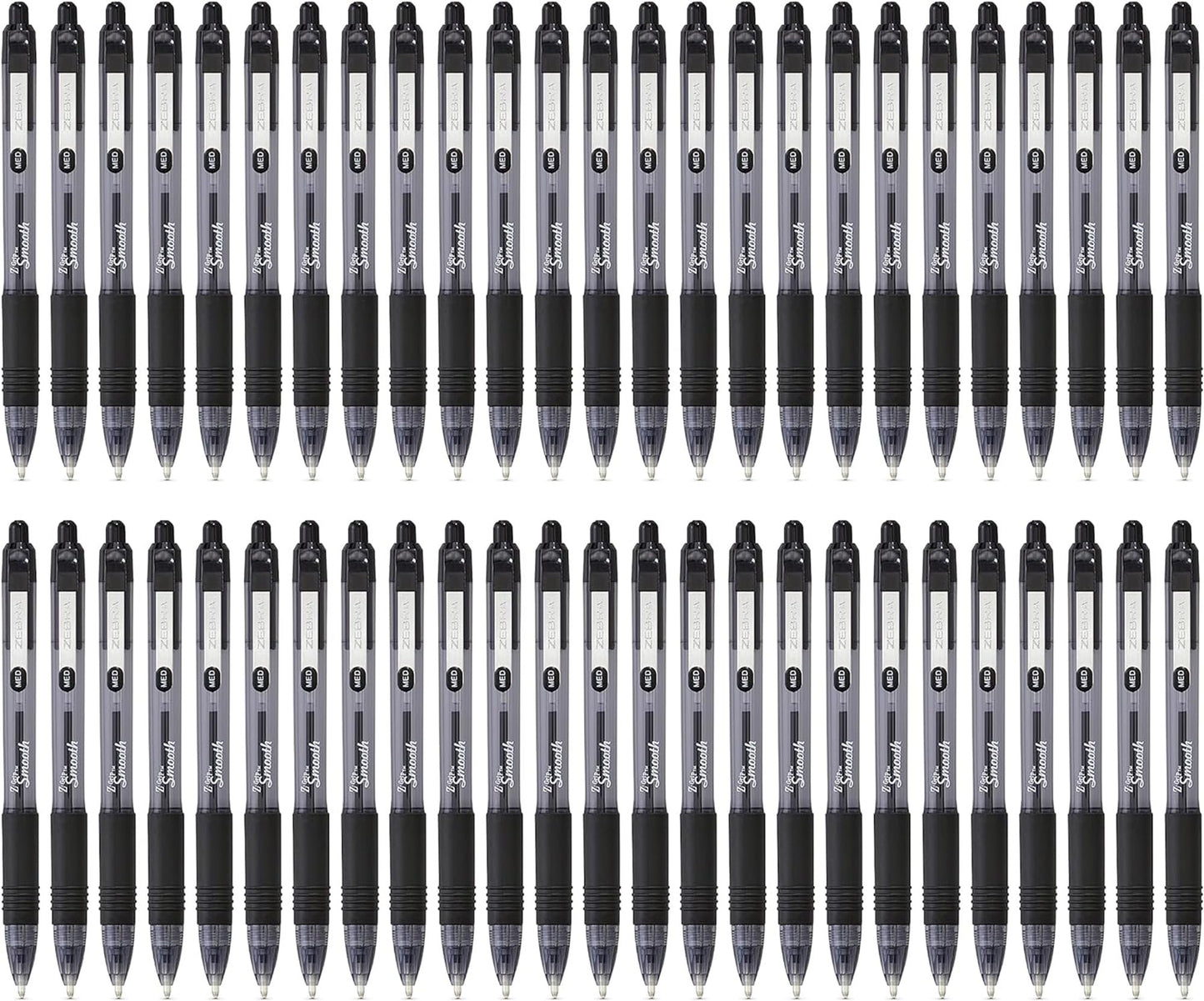 Zebra Z Grip Smooth Black Retractable Ballpoint pens with Easy Glide Ink, Comfortable Grip with