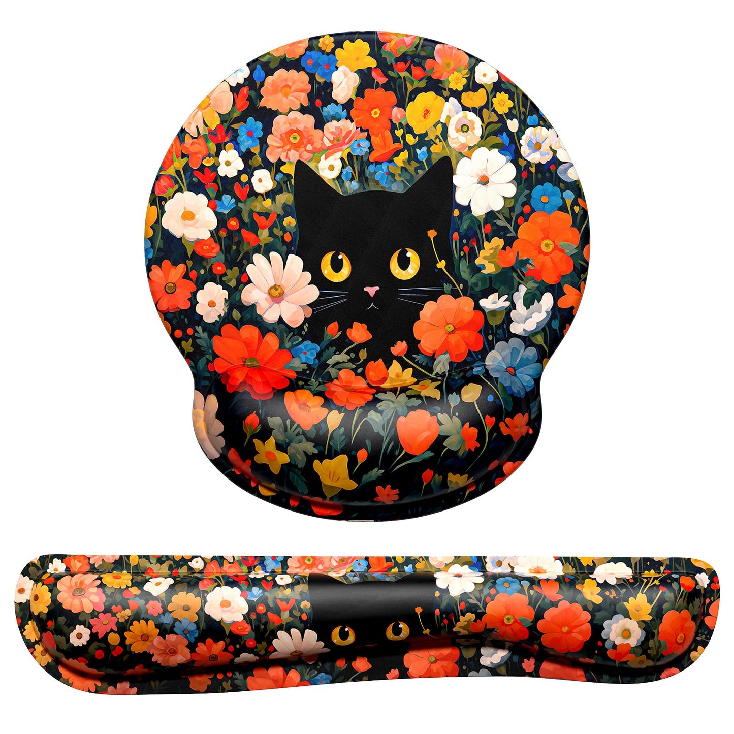 Dapesuom Keyboard Wrist Rest and Mouse Pad with Wrist Support, Cute Memory Foam Cushion for
