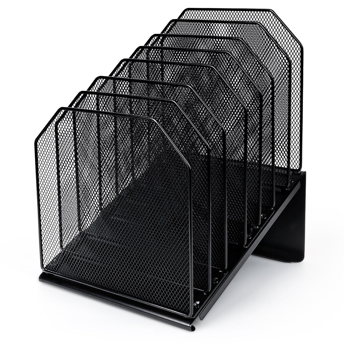 SUMMORO Inclined File Organizer for Desk, 7-Section Vertical File Holder
