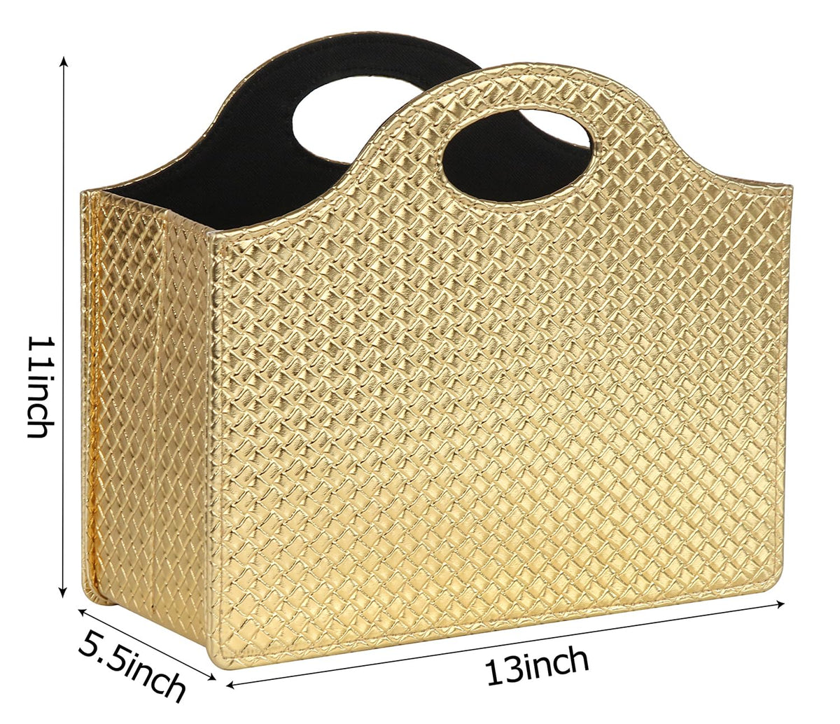 HofferRuffer Magazine Basket Holder, Foldable Magazine Rack, Document File Holder Organizer, File