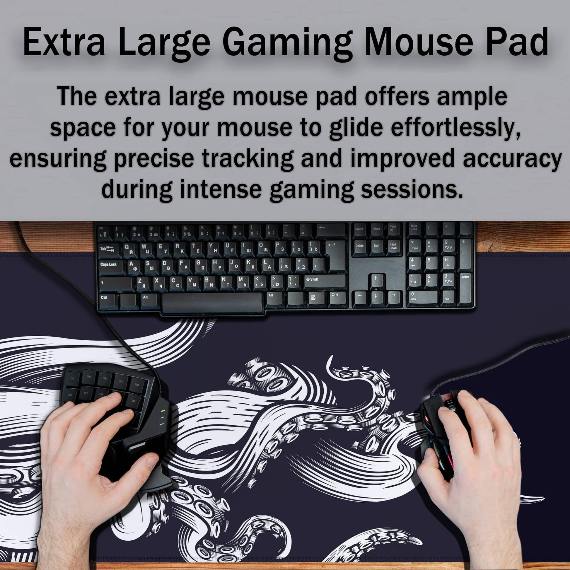 Samgula Game Mat Black Gaming Mouse Pad Extra Large Mouse Pads Computer Desk Accessories for Men