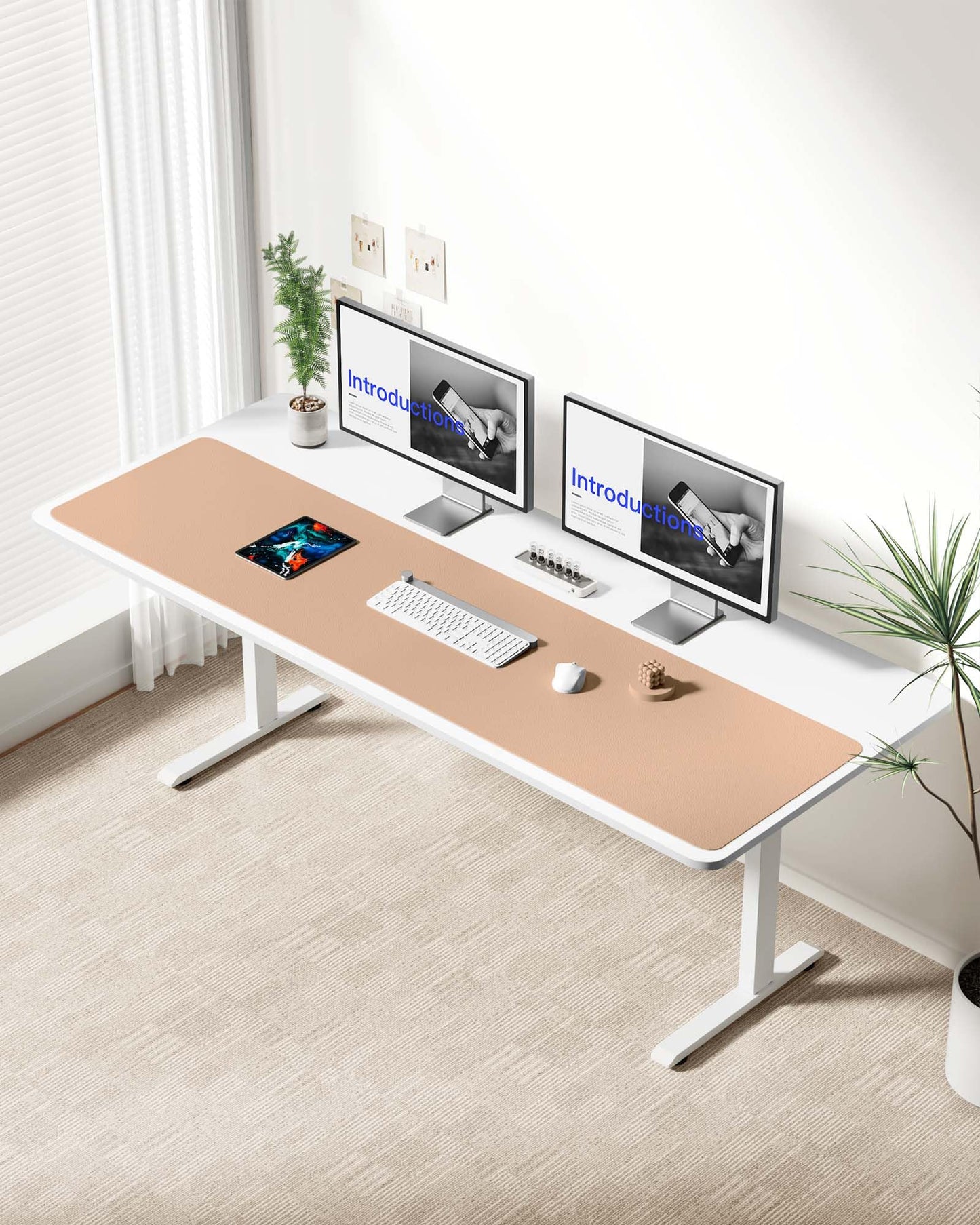 YSAGi Leather Desk Protector, Office Mat, Large Mouse Mat, Non-Slip PU Leather Blotter, Laptop Desk