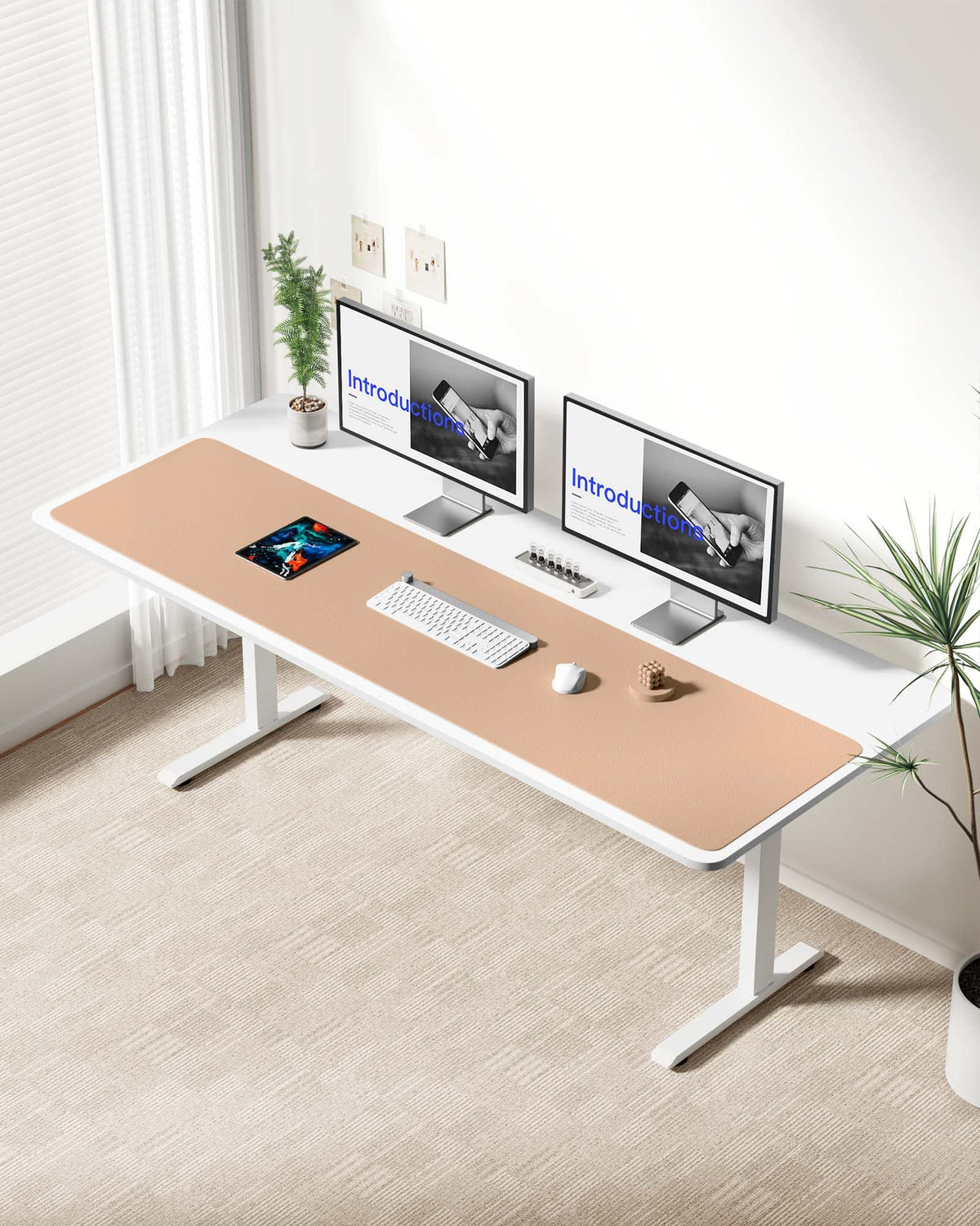 YSAGi Leather Desk Protector, Office Mat, Large Mouse Mat, Non-Slip PU Leather Blotter, Laptop Desk