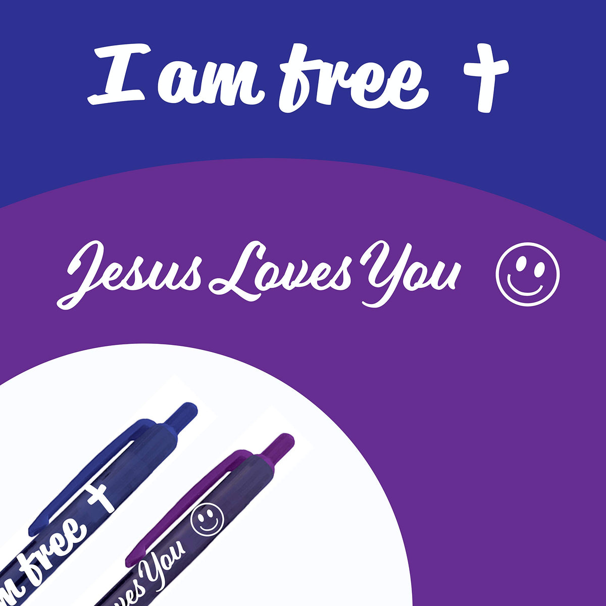 Greeting Pen Christian Inspirational Translucent 12 Pen Set with 6 designs (46005)