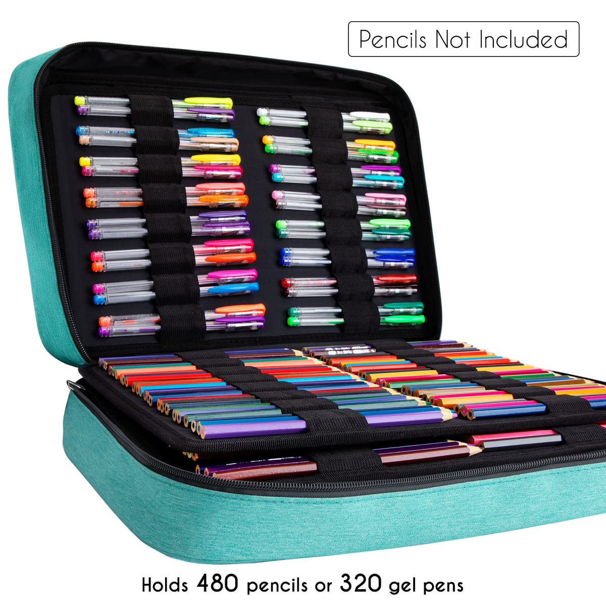 YOUSHARES Big Capacity Colored Pencil Case - 480 Slots large Pen Case Organizer with Multilayer